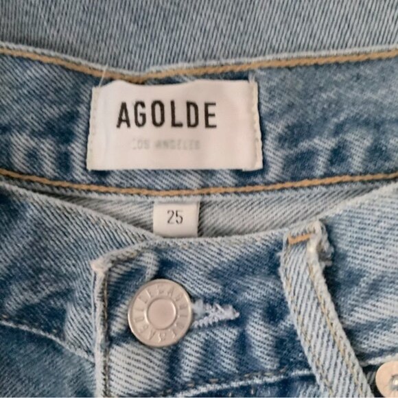 Agolde Dee Denim Mini Shorts - Picture 6 of 8